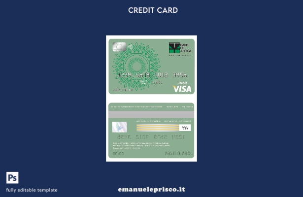 modello di carta visto Benin Bank of Africa in stile verificato